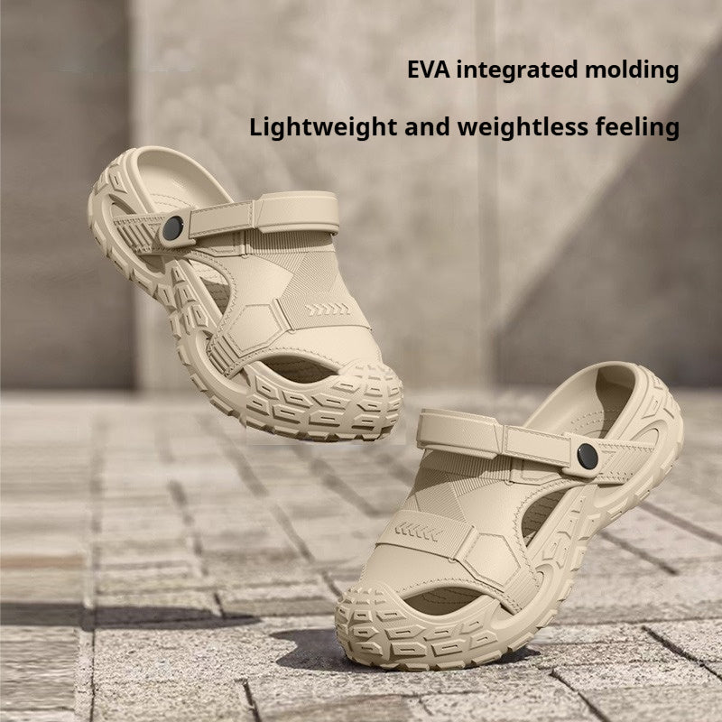 Summer Outdoor Non-slip Soft-soled Closed-toe Half-slippers