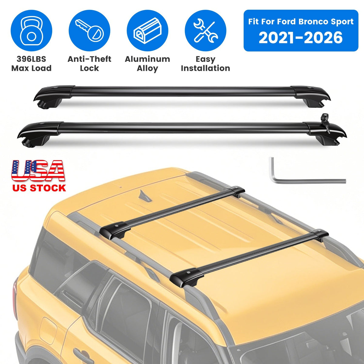 Roof Rack Cross Bars for Ford Bronco Sport 2021-2026