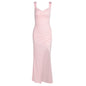 Slim Sleeveless Slit Dress With Back Tie Design