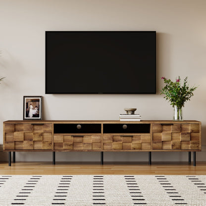 TV Stand With 2 Drawers, Media Console Table, Storage Cabinet With Cable Management