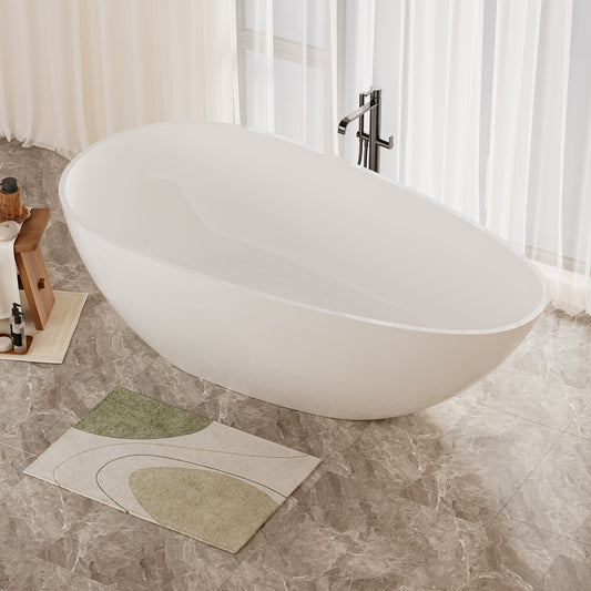 59" Freestanding Solid Surface Bathtub