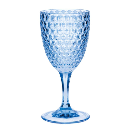 Diamond Cut Plastic Wine Glasses (Set of 4)
