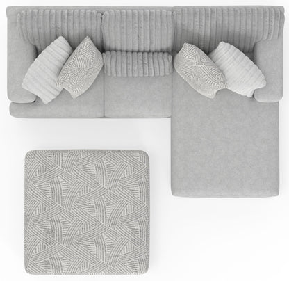Logan - Upholstered Sectional With Comfort Coil Seating - 46" Cocktail Ottoman And Accent Pillows Included