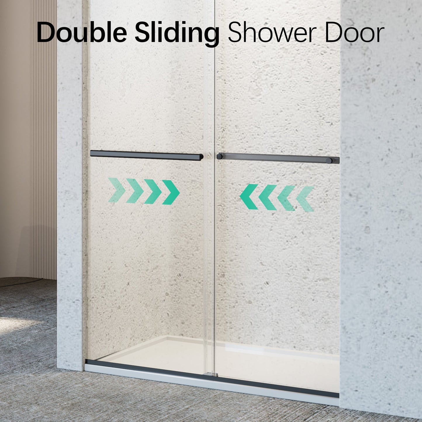 46-48" W x 76" H Frameless Double Sliding Soft-Close Shower Door