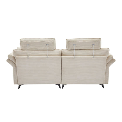 Modern Deep Seat Sectional Sofa With Ottoman