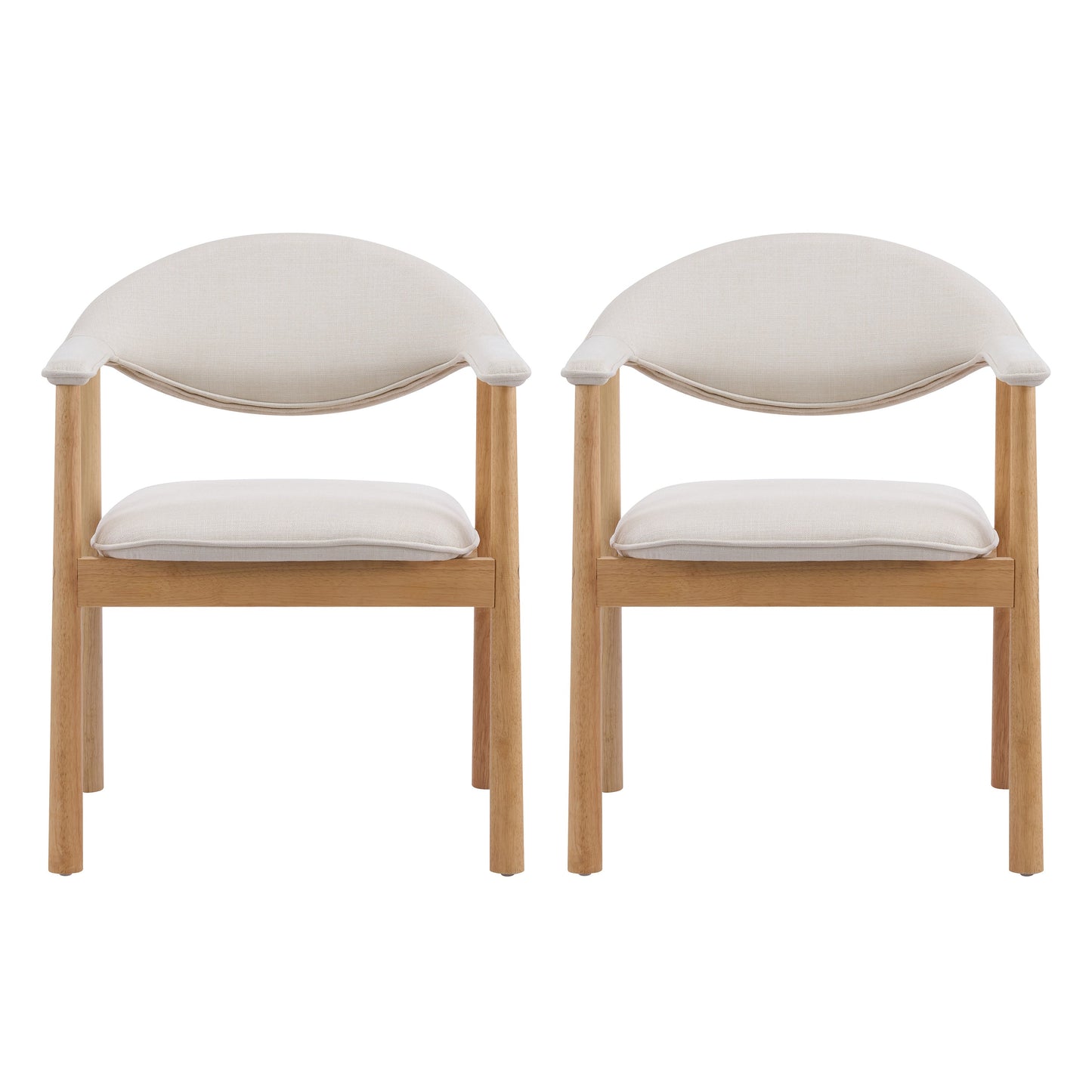Upholstered Dining Chairs with Curved Back