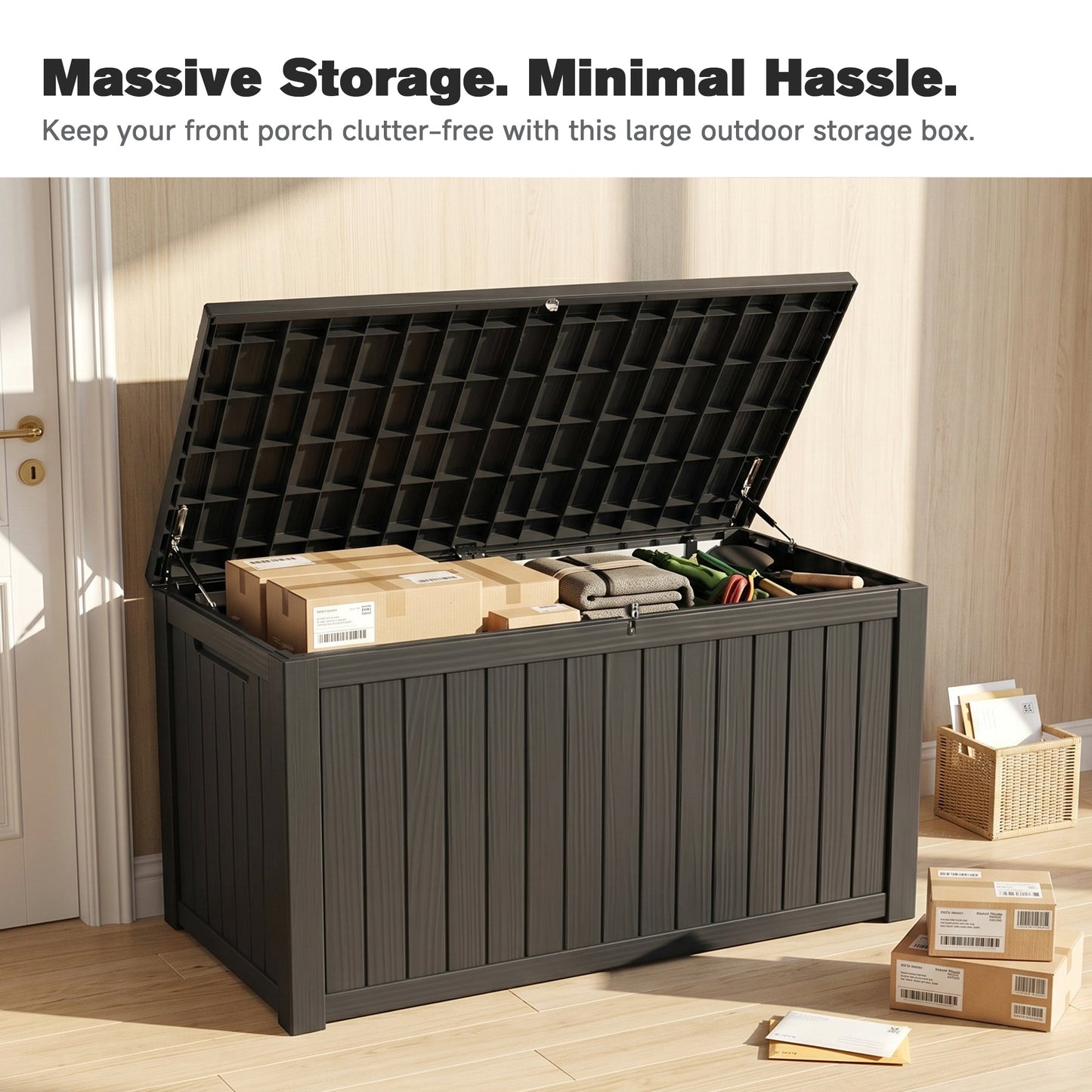 180 Gallon Large Outdoor Storage XXL Deck Box for Patio Furniture