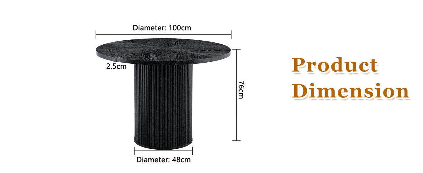 Modern Spliced Circular Dining Table with 42 Inch Diameter