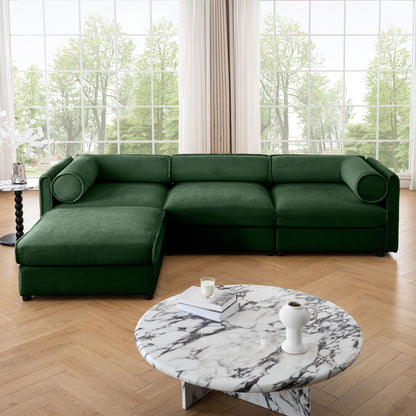 Contemporary Elegant Sofa With Storage And Ottoman