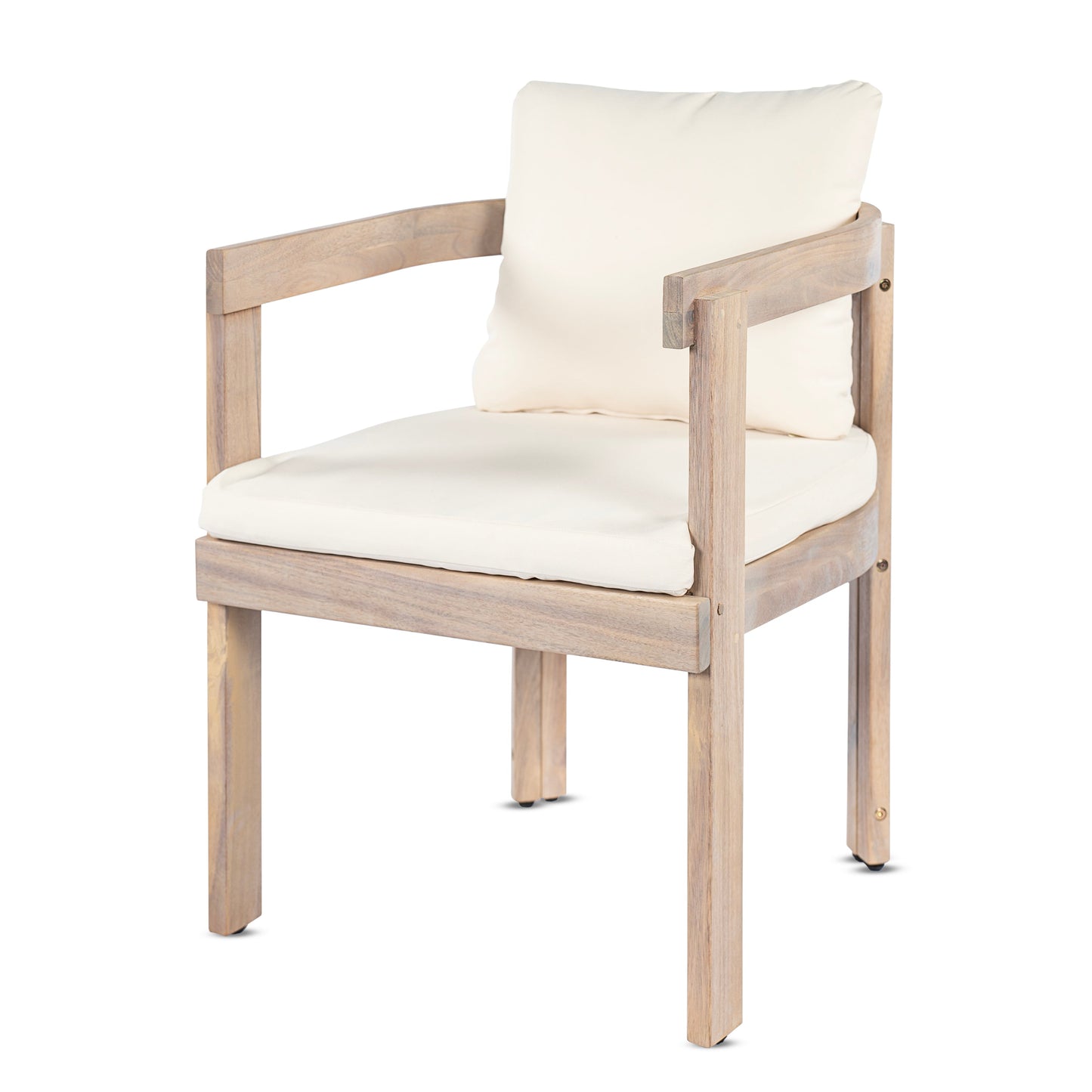 Acacia Wood Dining Chairs Set of 2, Armchairs with Cushions