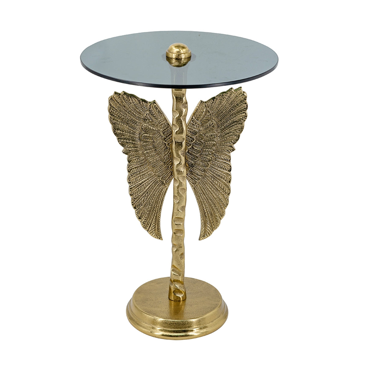 15.5x15.5x24" Round Top Accent Table With Angel Wings