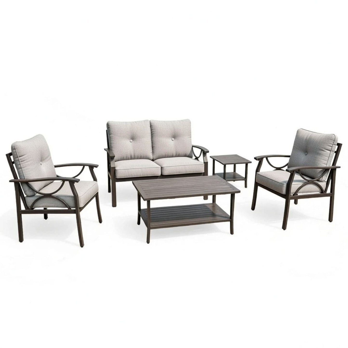 Patio Furniture Set with Coffee Table and Cushions for Backyard