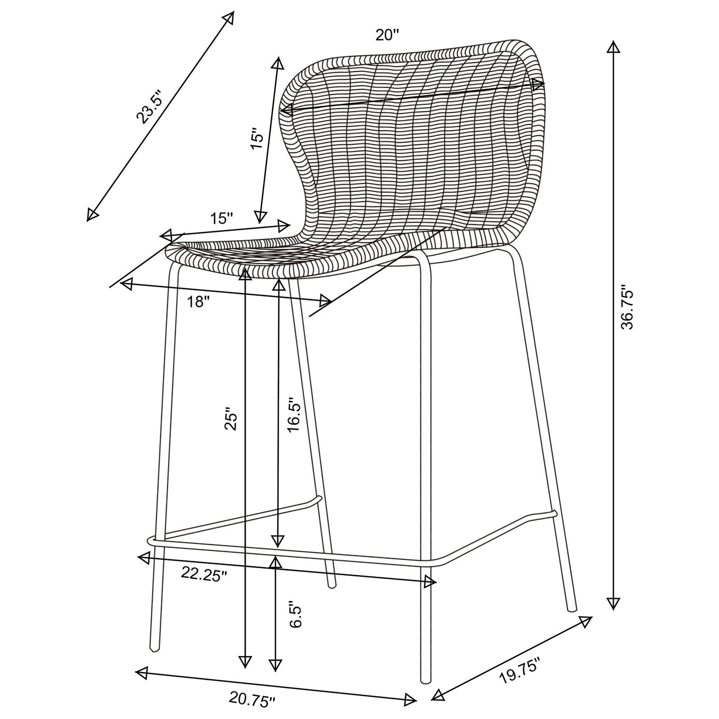 Mckinley - Counter Chair (Set of 2) Seat - Brown