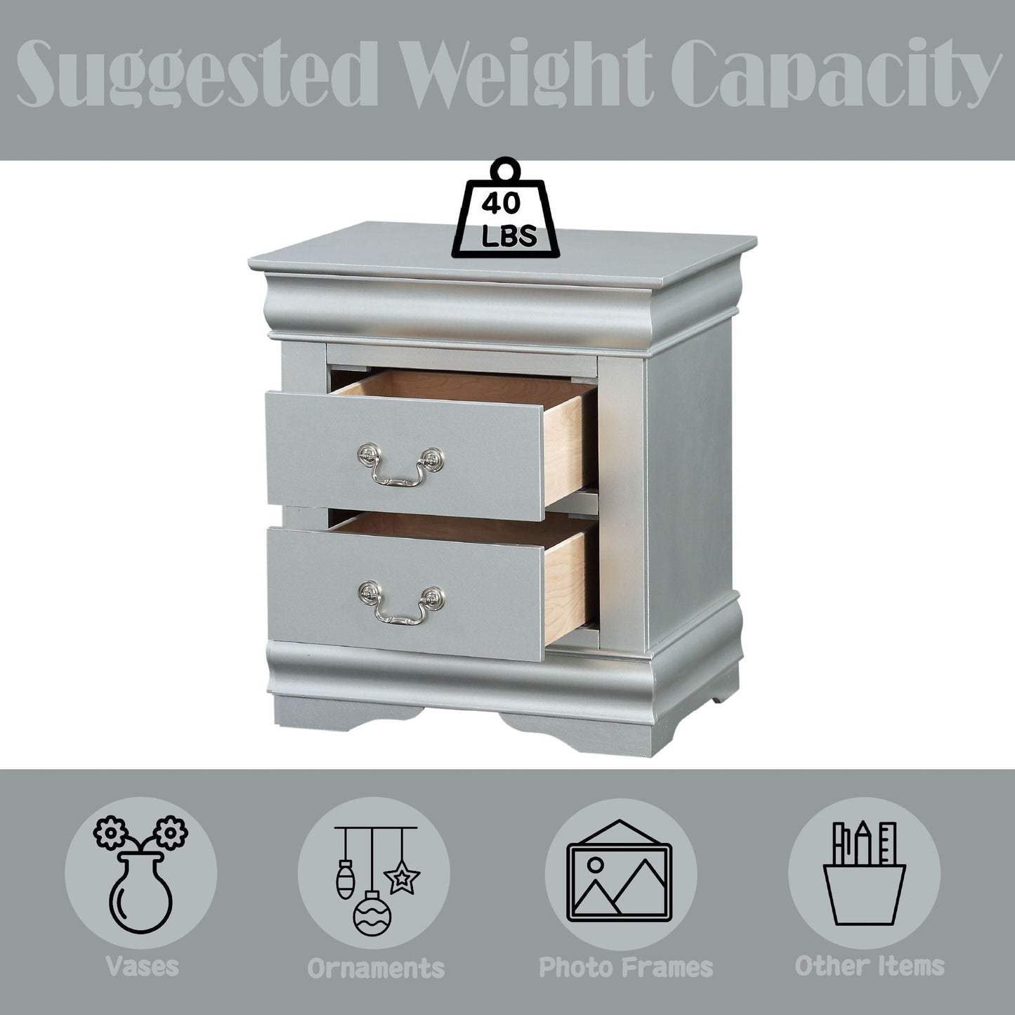 Louis Philippe III - Sleek Design Nightstand