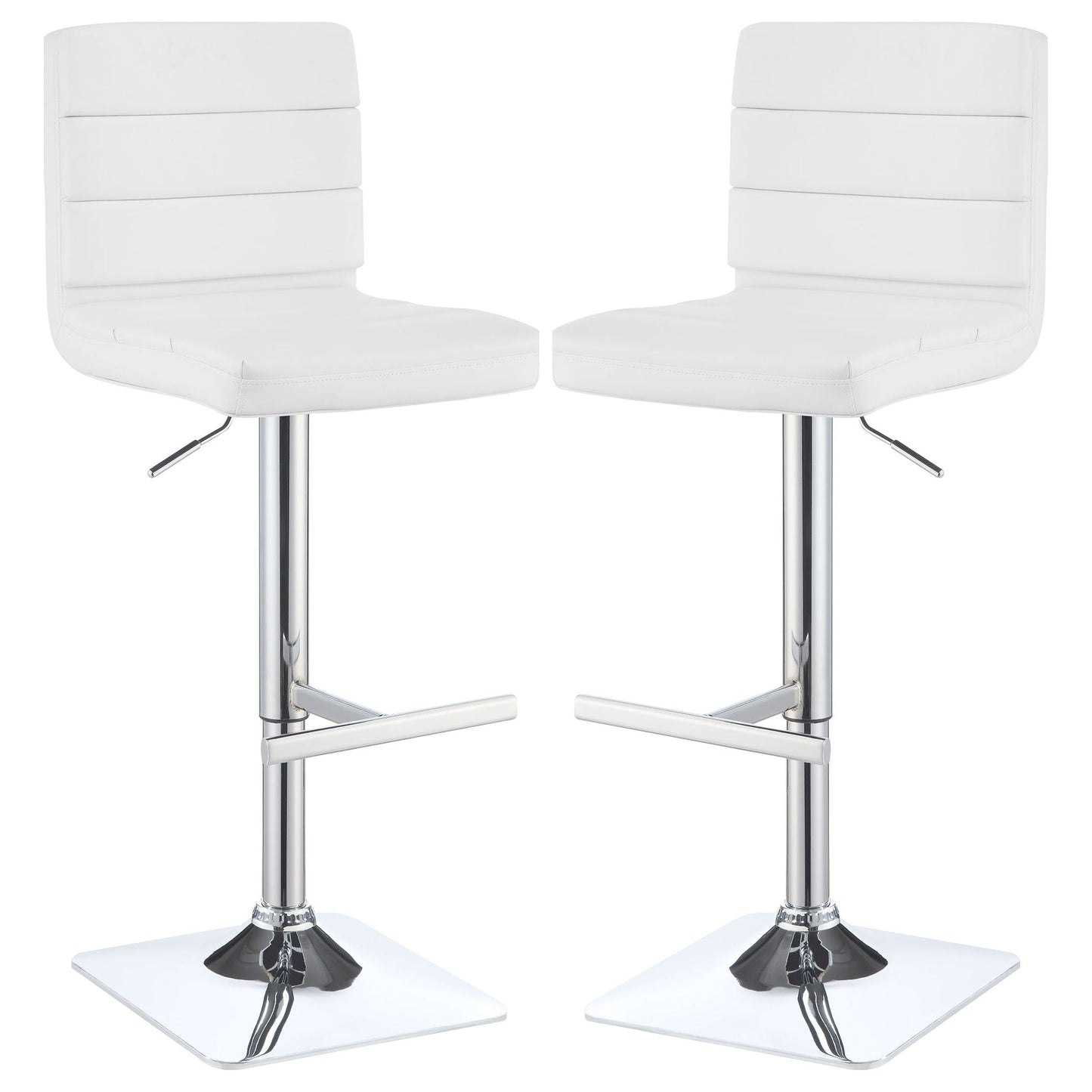Fresco - Upholstered Adjustable Bar Stool (Set of 2) - White