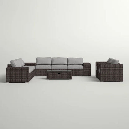 Stylish Rattan Wicker Person Seating Group With Premium Sunbrella Cushions Perfect For Outdoor Entertaining