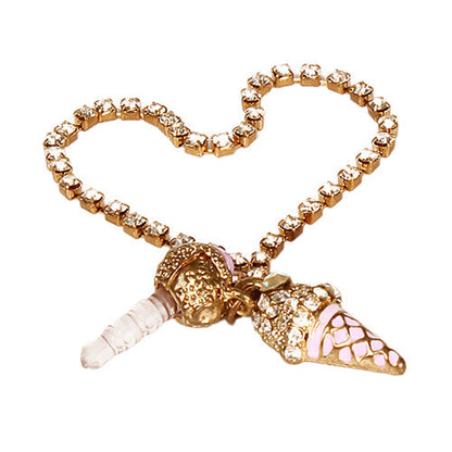 Luxury Crystal Diamond Ice Cream Dust Plug Pendant