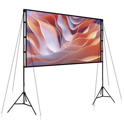 100inch Projector Screen with Stand 16:9 4K HD Rear Front Wrinkle-Free Portable And Foldable Movie Screen with Carry Bag For Indoor Outdoor Home Theat