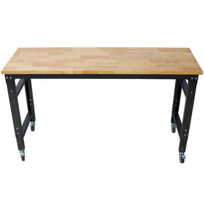 Premium Rolling Workbench with Adjustable Height - Dark Gray,Wood