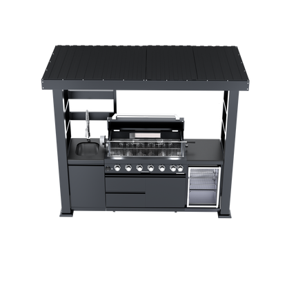 94-Inch 6-Burner Deluxe Stainless Steel Gas Outdoor Kitchen Grill