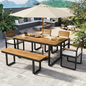 6-Piece Outdoor Dining Set with Acacia Wood