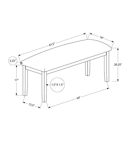 Rectangular Upholstered Hallway Bench - Transitional Design