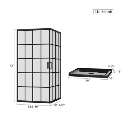 Goodyo Corner Shower Enclosure with Double Sliding Doors