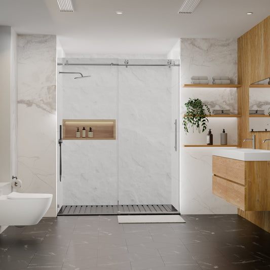 56-60"W x 76"H Frameless Sliding Shower Door