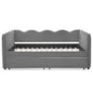 Gingham Daybed With USB Charging Port, Wave-Shaped Design