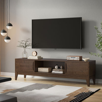 Harper - Low TV Media Stand - Walnut Brown