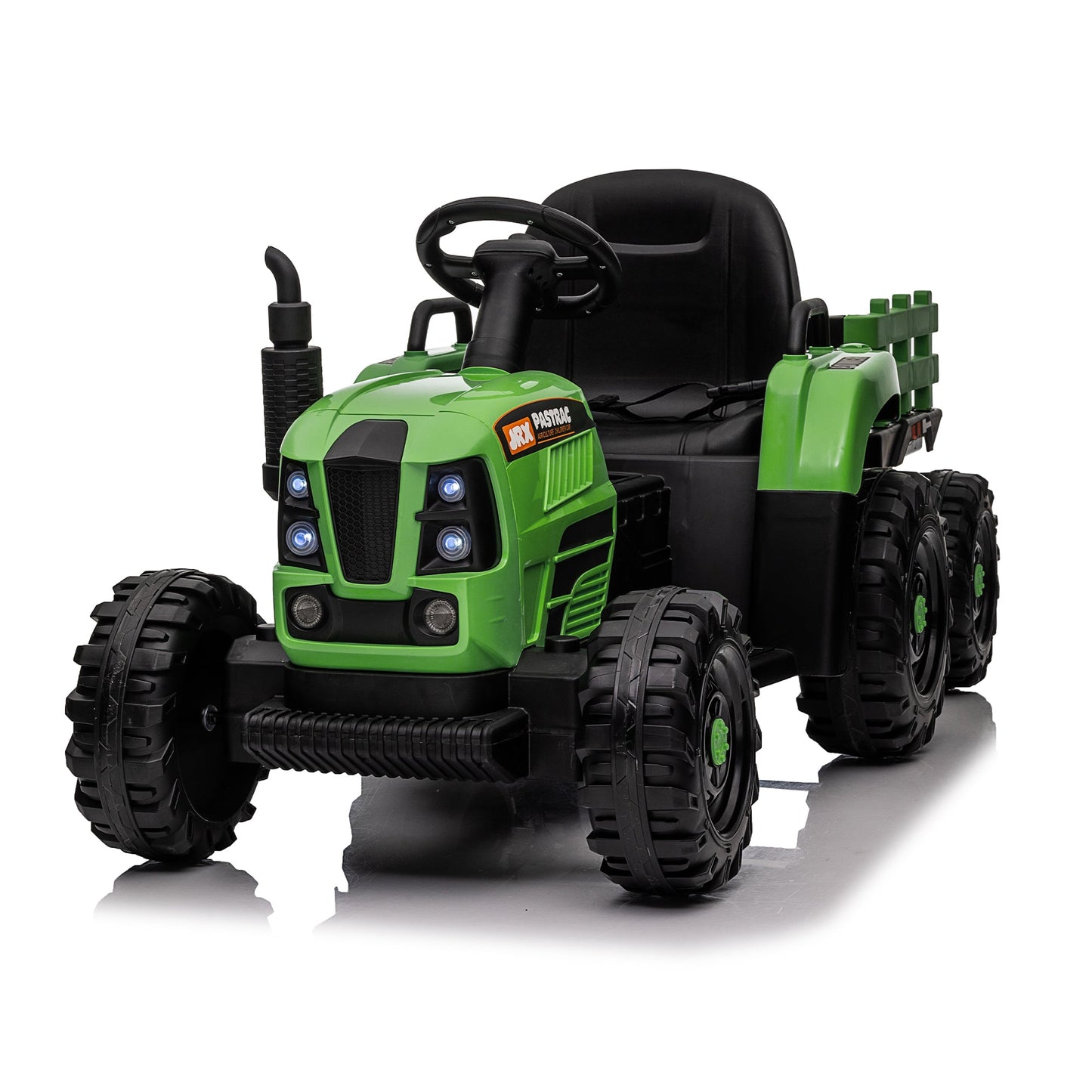 Ride On Tractor with Trailer, 24V Powered Electric Toy for Kids