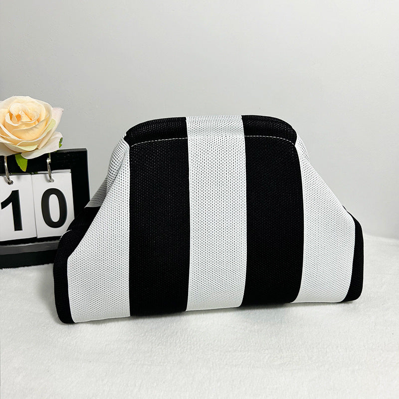 Womens Knitted Bag Striped Clutch