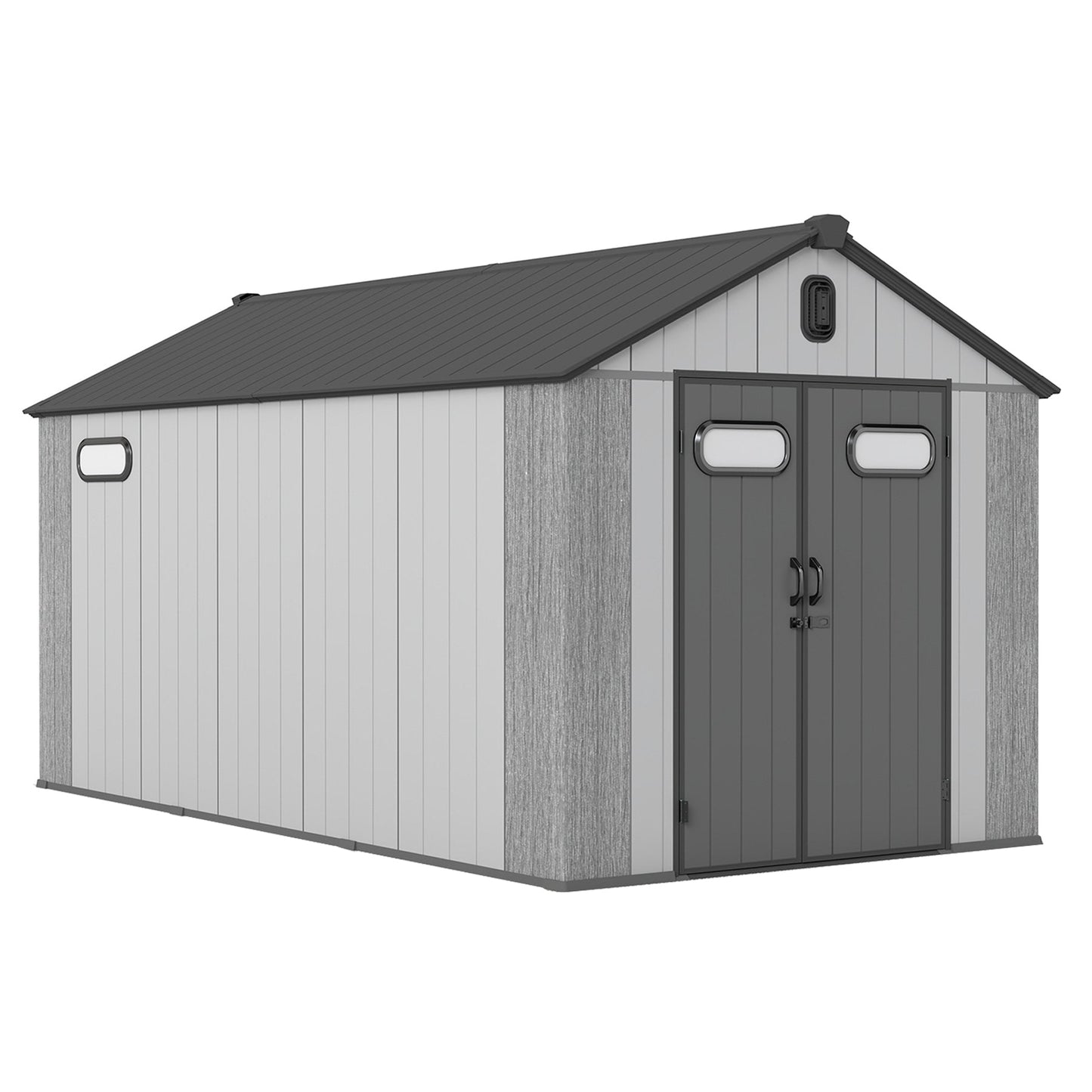 8x16Ft Resin Outdoor Storage Shed with Carpet