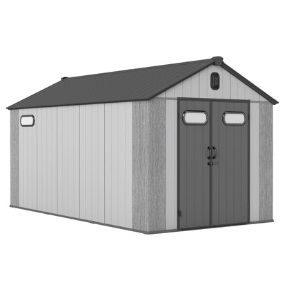 8x16Ft Resin Outdoor Storage Shed with Carpet
