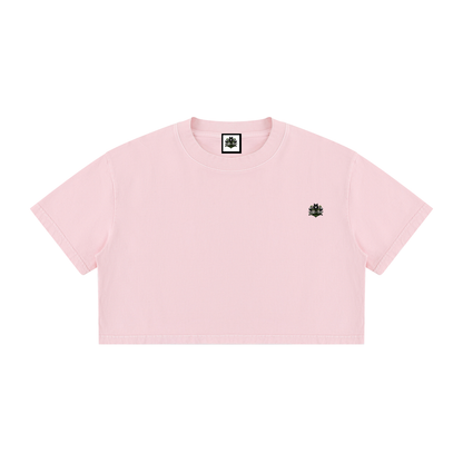 Loki & Ivy Women's Mineral Wash Cotton Crop T-Shirt
