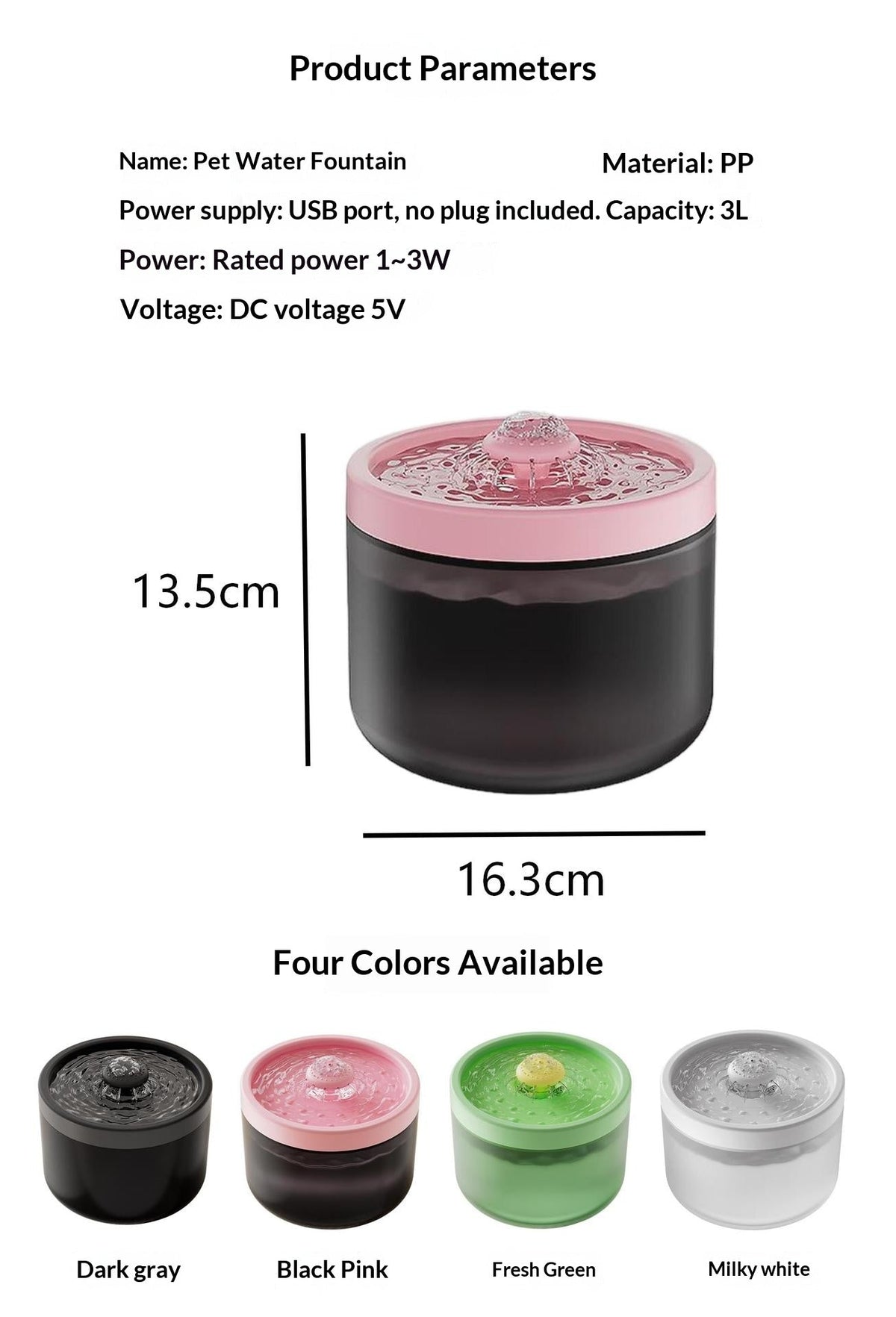 Automatic Filtering Circulating Pet Water Fountain