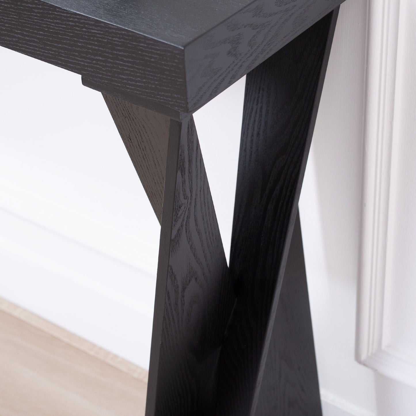 Console Table With Crossed Legs For Hallway - Black