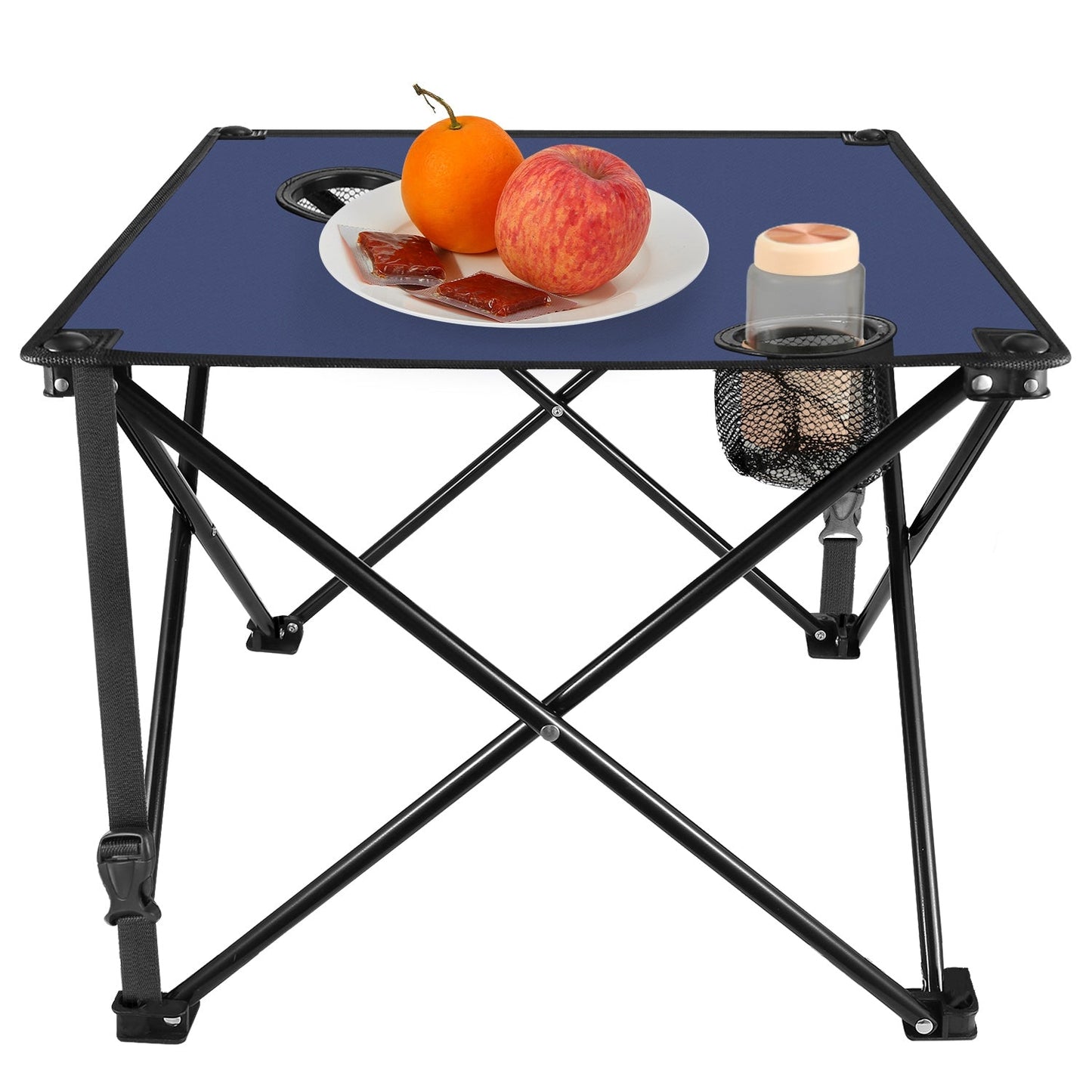 Portable Folding Camping Table with Cup Holders & Carry Bag