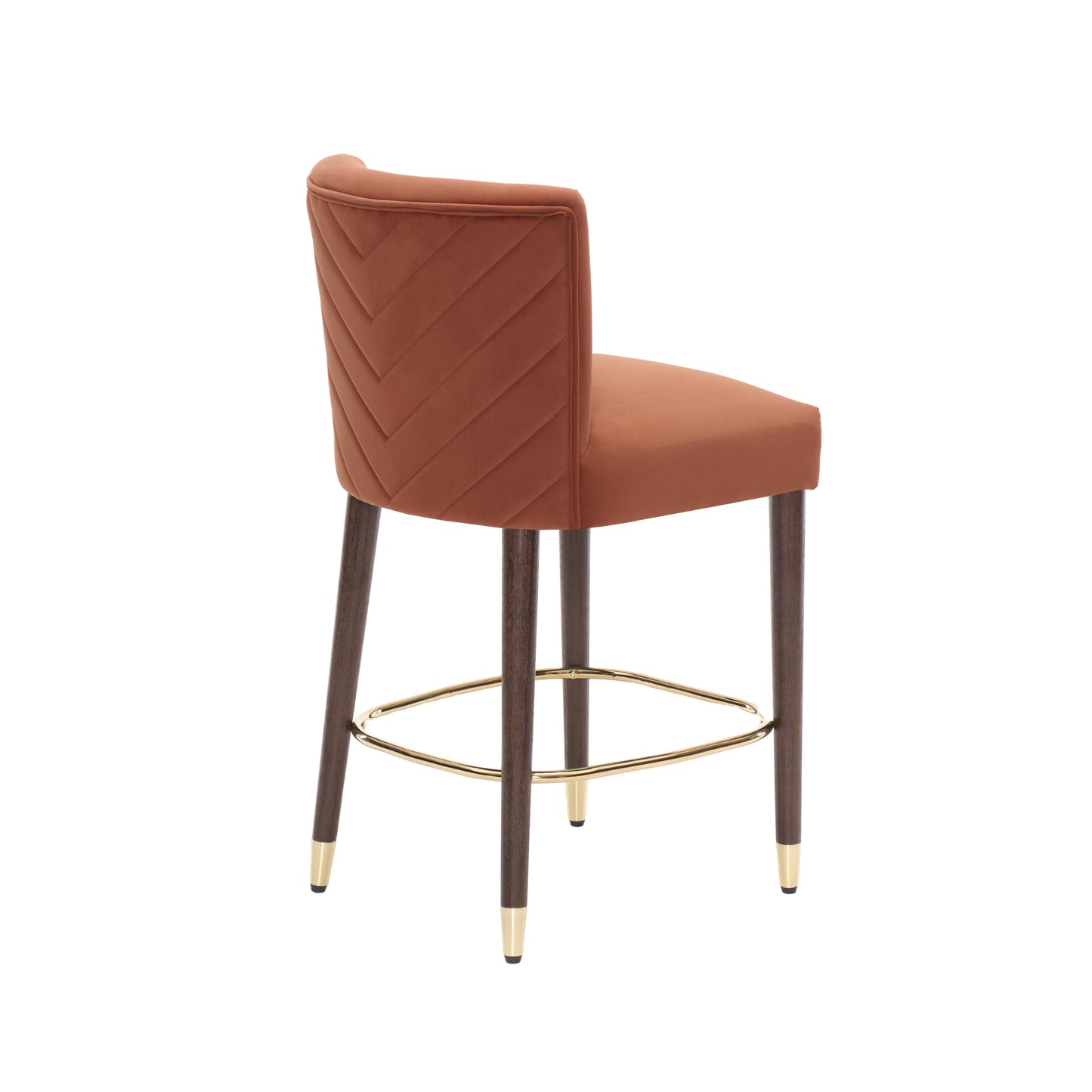 27-Inch Modern Counter Stool with Fabric Seat and Footrest