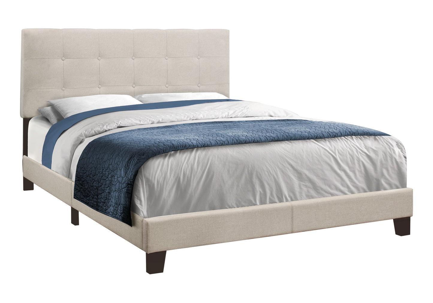 Transitional Upholstered Bed Frame