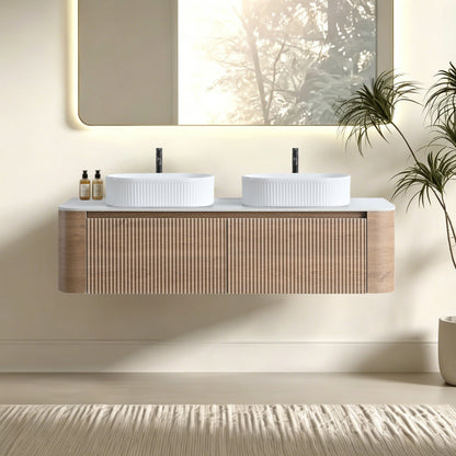Erba 60 Inch Bathroom Vanity with Sink in Honey