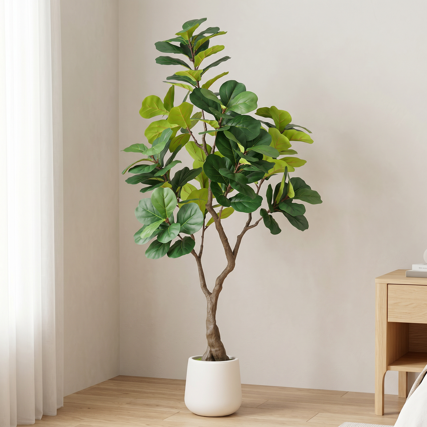 6FT Artificial Fiddle Leaf Fig Tree With Decorative Pot