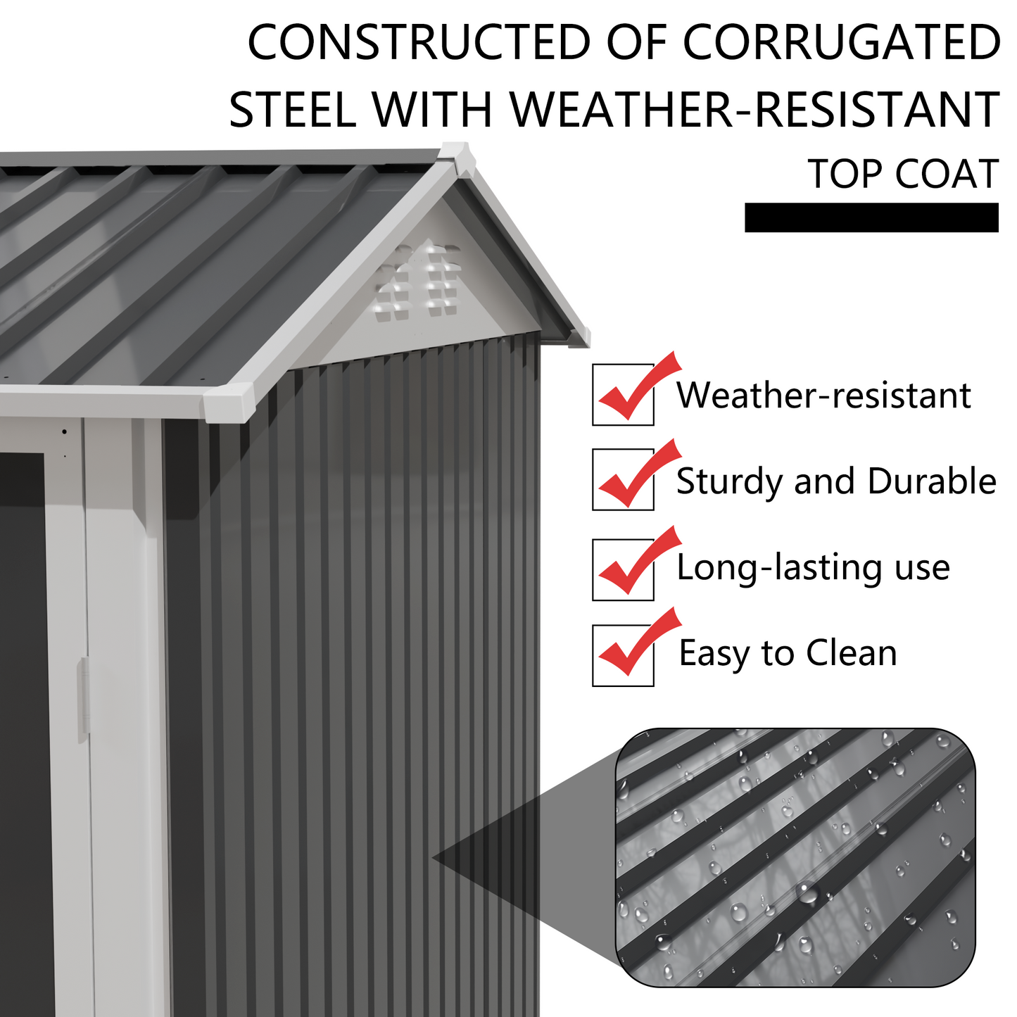 9 x 6 FT Metal Garden Shed for Patio and Backyard Storage