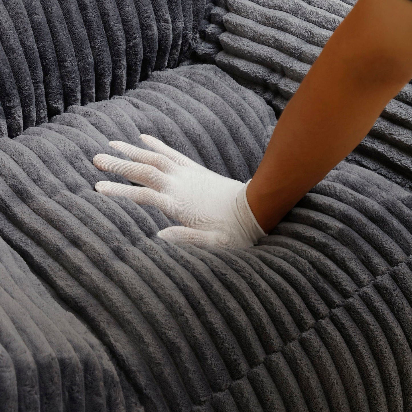 Giant Bean Bag Chair With Armrests And Footstool