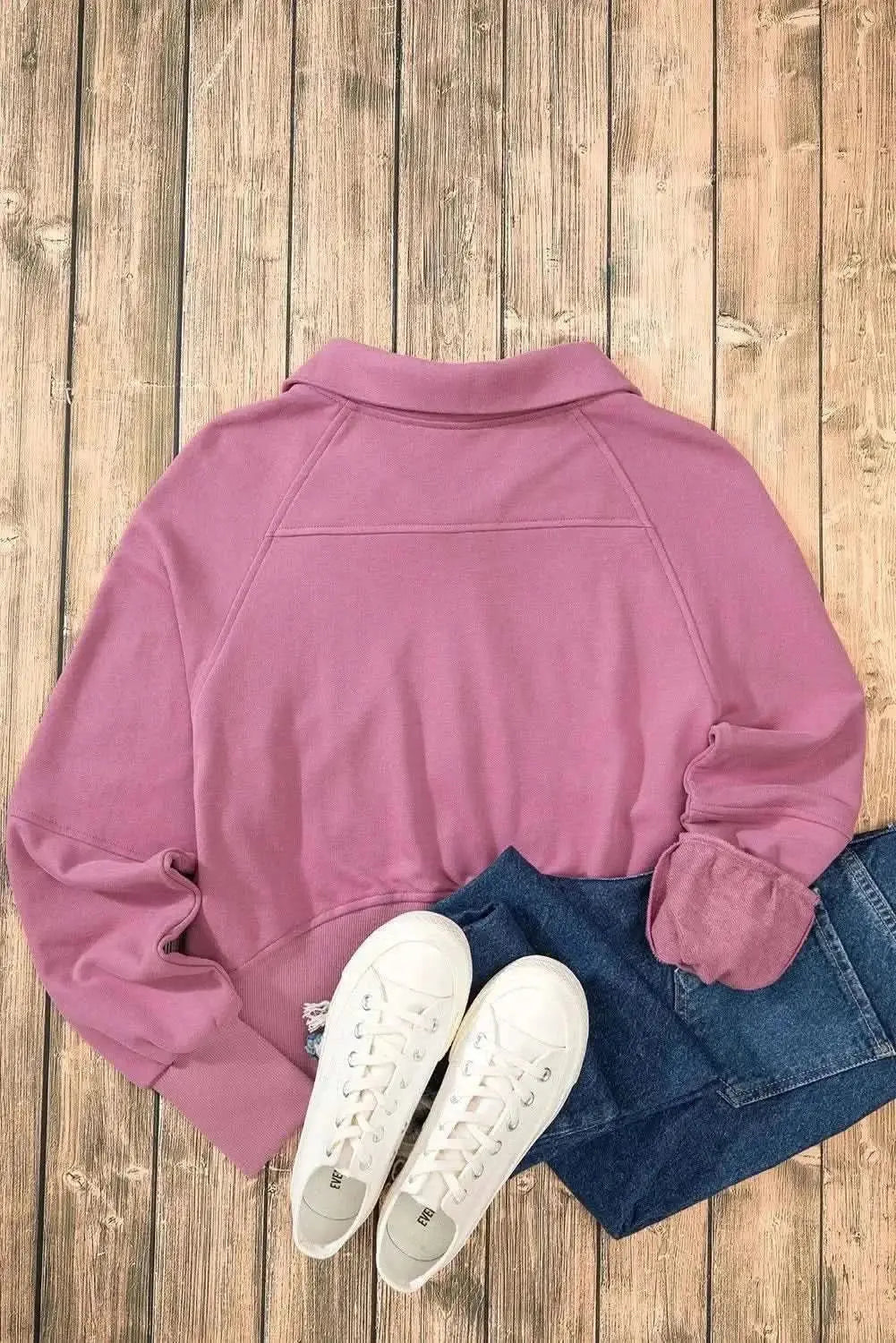 Trendsi Women's Half Zip Sweatshirt With Pockets — Fleece Pullover