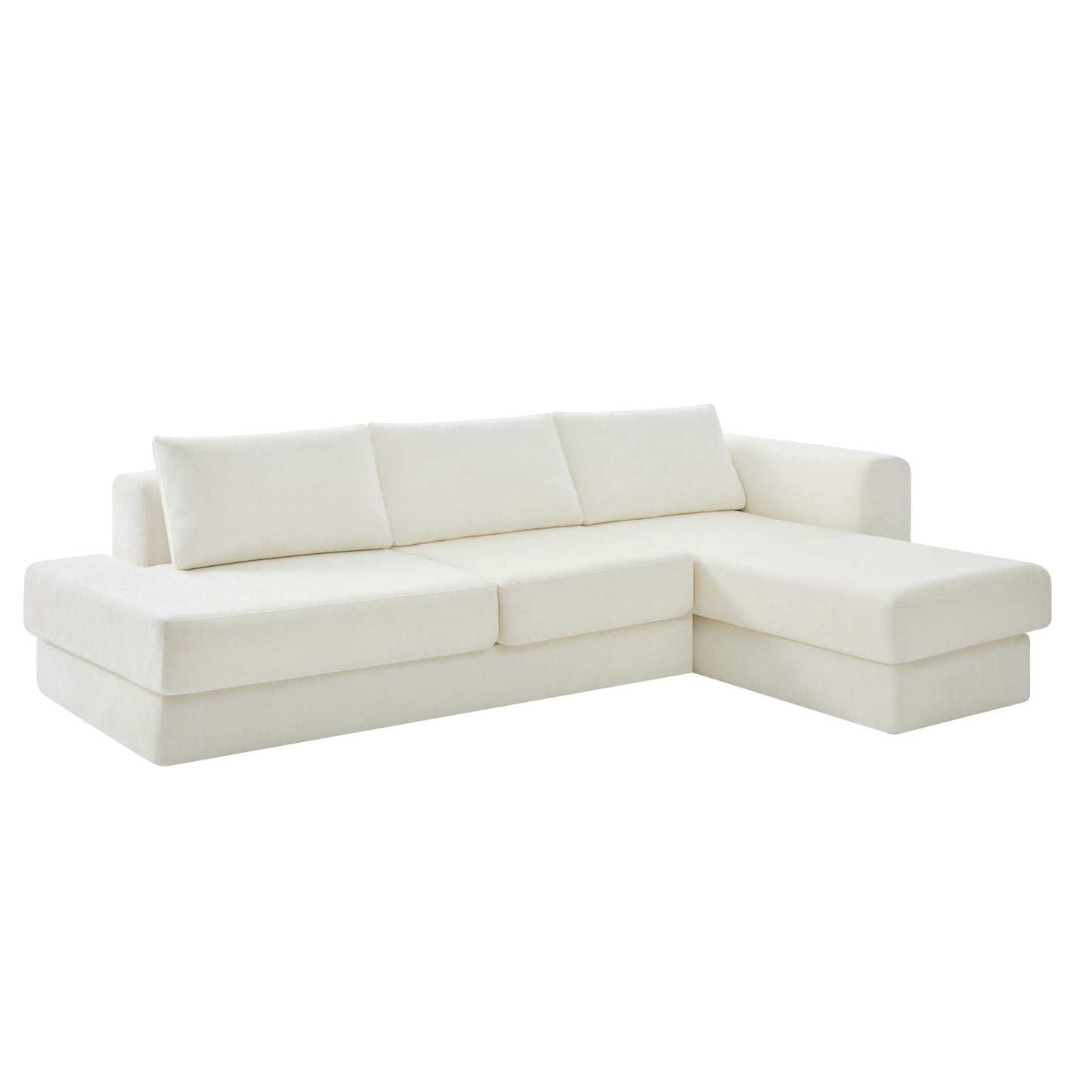 L-Shaped Modular Sofa With Double Layer Cushion