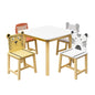 Kids Table and Chair Set, 5-Piece with Animal Designs