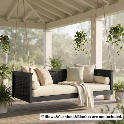 TOPMAX Outdoor Classic Solid Wood Twin Size Swing Bed