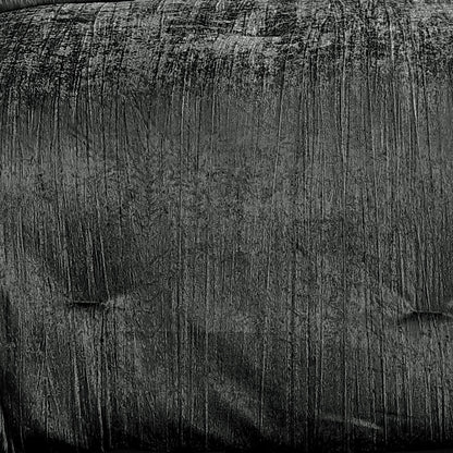 Turin 7 Piece Charcoal Crinkle Velvet Comforter Ensemble