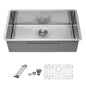 Modern Undermount Stainless Steel Kitchen Sink 16 Gauge, Deep Single Bowl